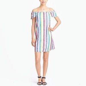 NWT Striped off-the-shoulder J.Crew dress